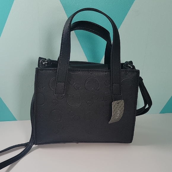 GUESS Holden Mini Embossed Black Tote Bag - Picture 3 of 5